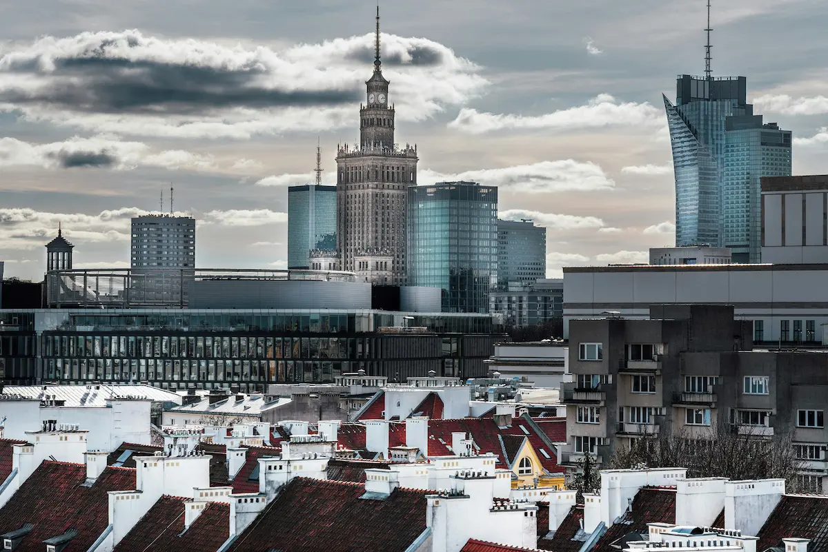 Widok panoramy miasta Warszawa